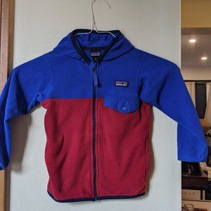 Patagonia Kids' Micro D Snap-T Fleece Jacket - Red/Blue 4T